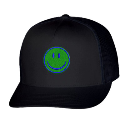 Smiley Face Embroidered Hat Trucker Cap Designed By Madhatter
