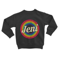 Jeni - Retro Rainbow Faded-style Toddler Sweatshirt | Artistshot