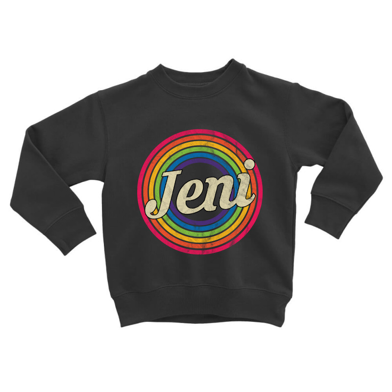 Jeni - Retro Rainbow Faded-style Toddler Sweatshirt | Artistshot