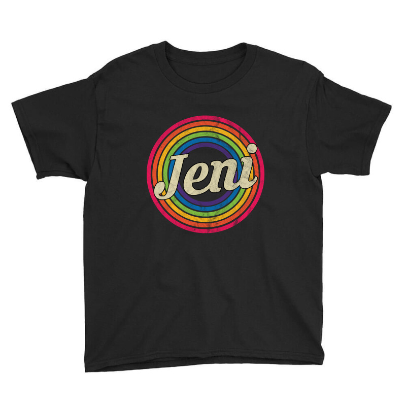 Jeni - Retro Rainbow Faded-style Youth Tee | Artistshot