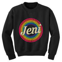 Jeni - Retro Rainbow Faded-style Youth Sweatshirt | Artistshot