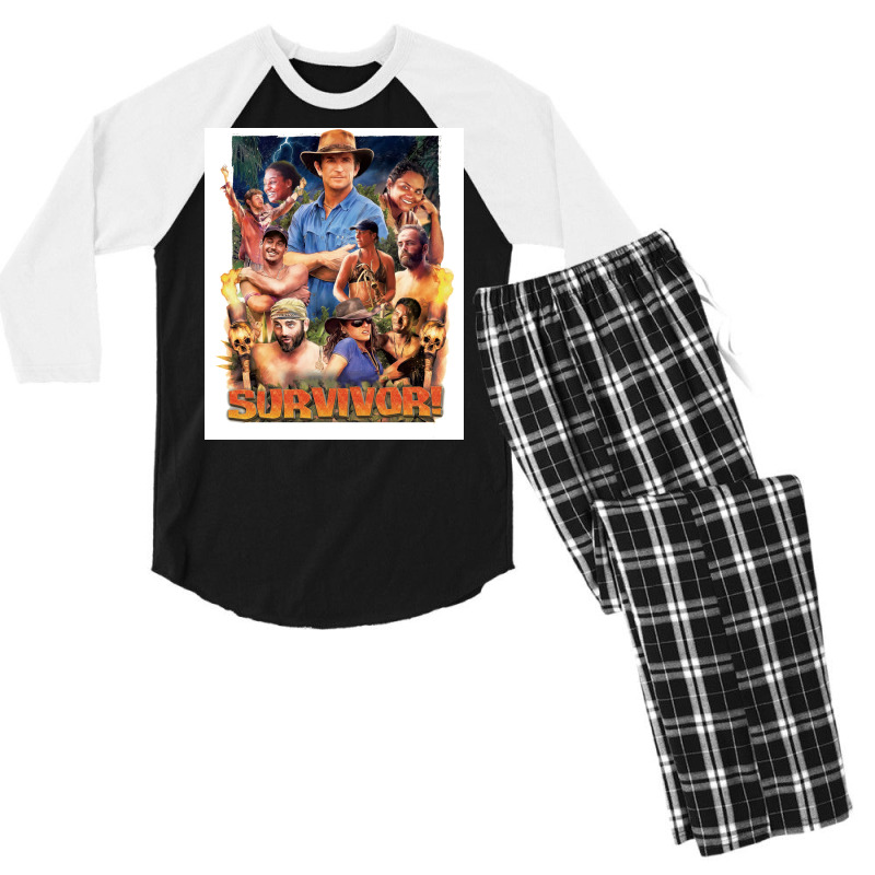 Survivor Epic Poster Nostalgia Men's 3/4 Sleeve Pajama Set | Artistshot