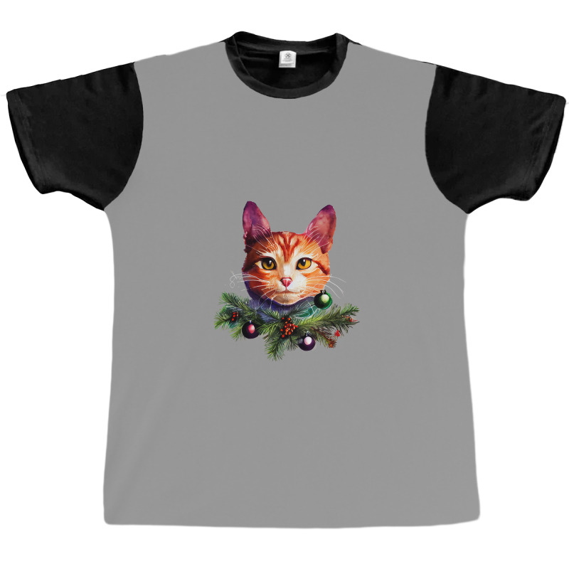 Orange Cat Christmas Vintage Cat Xmas Christmas Cat Pullover Graphic T-shirt | Artistshot