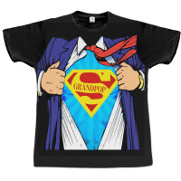 Grandpop Superhero Grandpa Ripped Graphic T-shirt | Artistshot