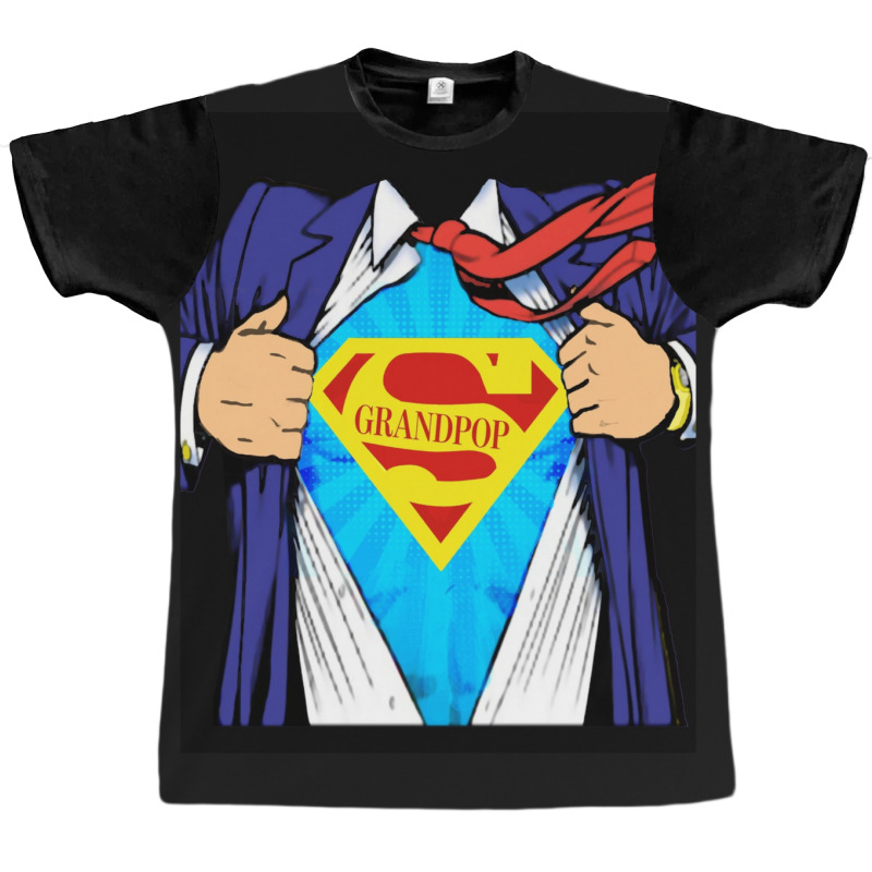 Grandpop Superhero Grandpa Ripped Graphic T-shirt | Artistshot