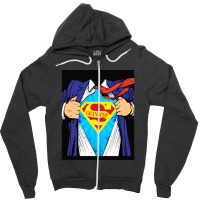 Grandpop Superhero Grandpa Ripped Zipper Hoodie | Artistshot