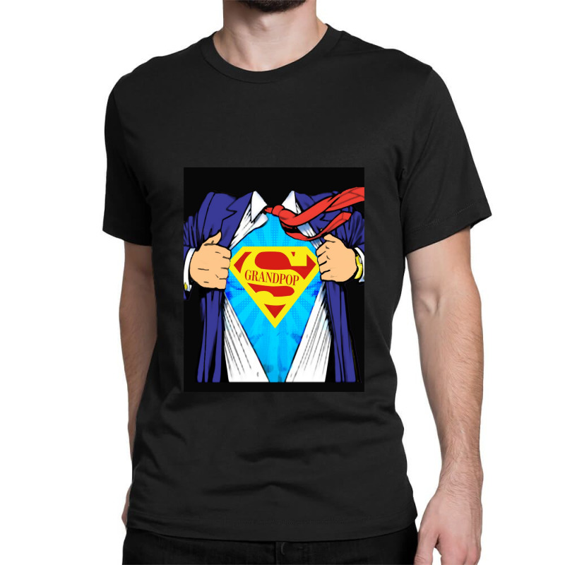 Grandpop Superhero Grandpa Ripped Classic T-shirt | Artistshot