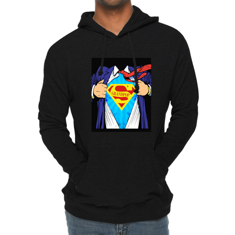 Grandpop Superhero Grandpa Ripped Lightweight Hoodie | Artistshot