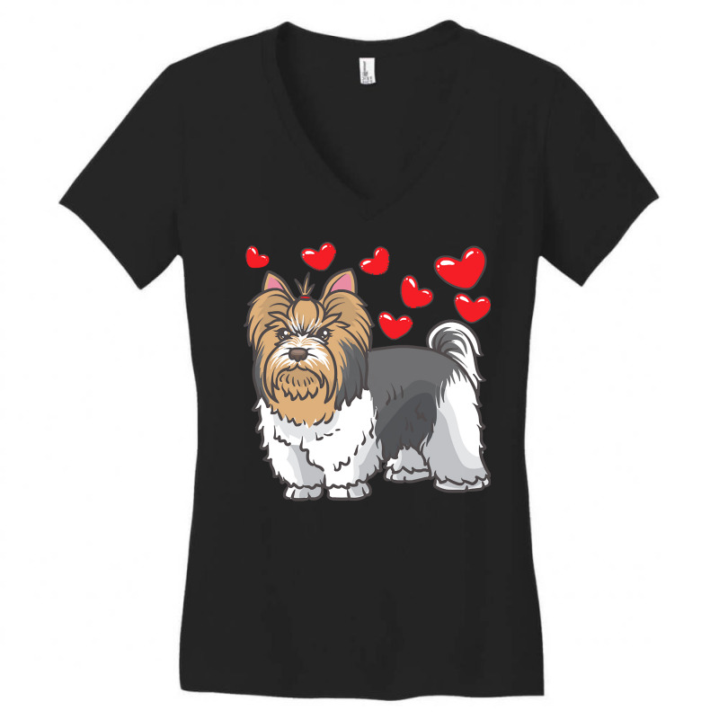 Dog Lover T  Shirt Biewer Yorkshire Terrier Dogs T  Shirt Women's V-Neck T-Shirt by zschaefer144 | Artistshot