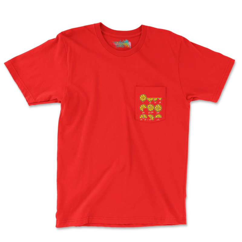 Pizza Salami Cheese Quick Maths Fractions Teacher School Boy 80s Pocket T-Shirt by jegatjinty9 | Artistshot