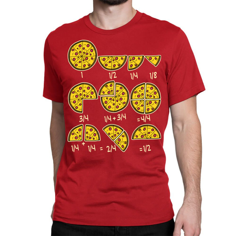 Pizza Salami Cheese Quick Maths Fractions Teacher School Boy 80s Classic T-shirt by jegatjinty9 | Artistshot