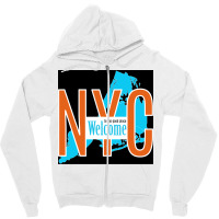 Welcome To The Good Place New York Poster Green Zipper Hoodie | Artistshot