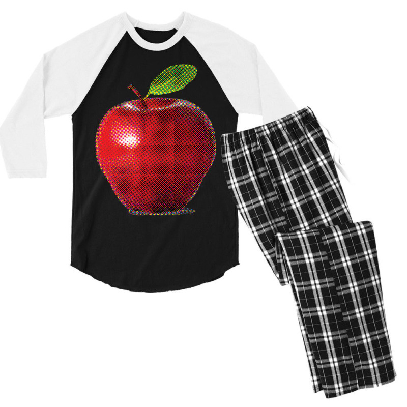 Apple Halftone Men's 3/4 Sleeve Pajama Set by dealgummy642 | Artistshot