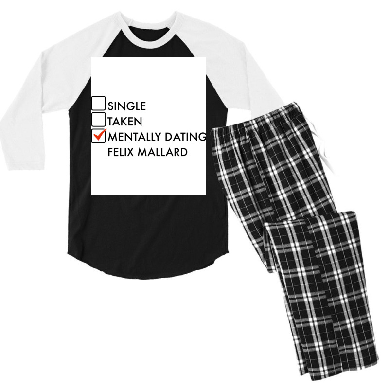 Mentally Dating Felix Mallard Ginny And Georgia Neighbour Poster Quote Men's 3/4 Sleeve Pajama Set by peatcrascow | Artistshot