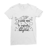 I Love You To Infinity And Beyond Valentine Day Planets Cute Ladies Fitted T-shirt | Artistshot