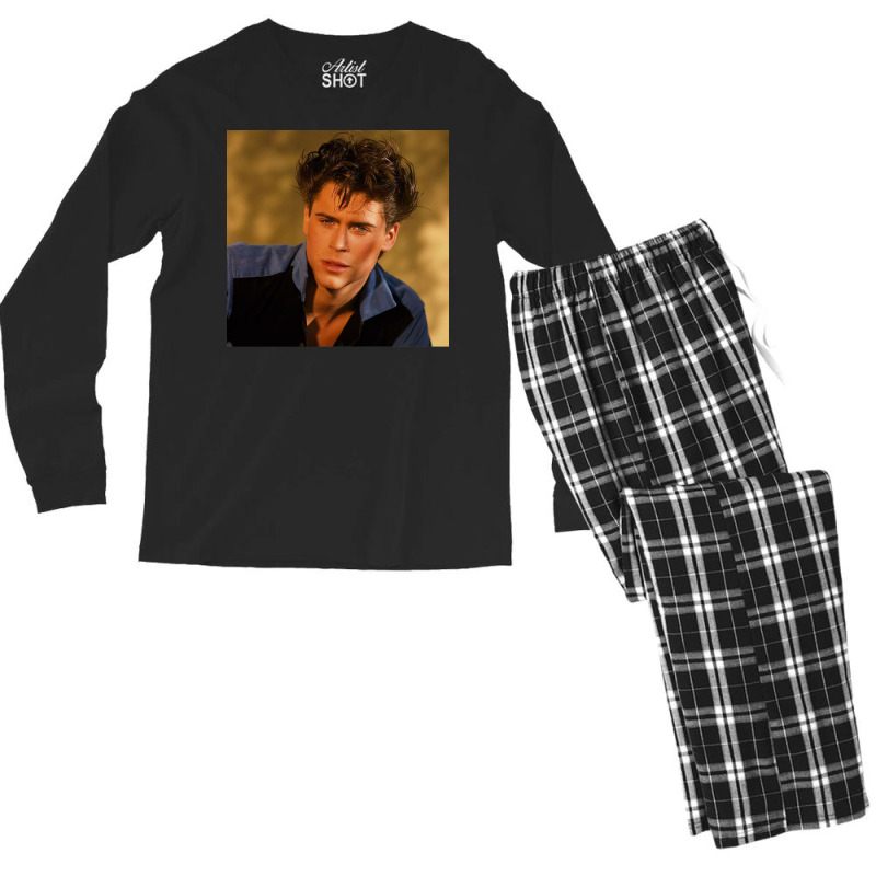 Young Rob Lowe Poster 80s Men's Long Sleeve Pajama Set | Artistshot