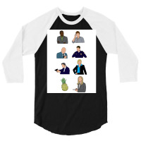 Psych Characters Poster Nostalgia (1) 3/4 Sleeve Shirt | Artistshot