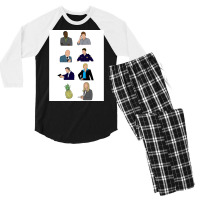 Psych Characters Poster Nostalgia (1) Men's 3/4 Sleeve Pajama Set | Artistshot