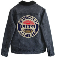 Southern Pacific Lines Railroad Girl Nature Unisex Sherpa-lined Denim Jacket | Artistshot