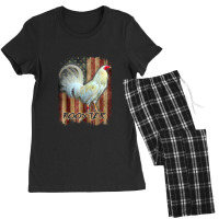 White Rooster Shirt Cock Fight Us Flag Women's Pajamas Set | Artistshot