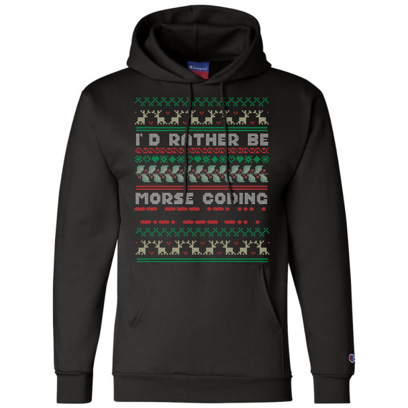 Christmas Ham Radio Ham Operator Amateur Ugly Christmas Sweatshirt Champion Hoodie by kleebbi | Artistshot