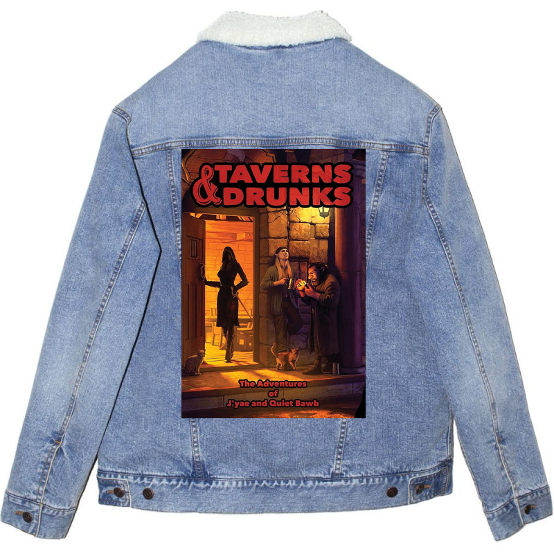 Taverns & Drunks Unisex Sherpa-Lined Denim Jacket by johnlu | Artistshot