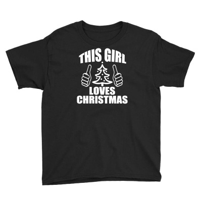 This Girl Loves Christmas Youth Tee Designed By Mdk Art