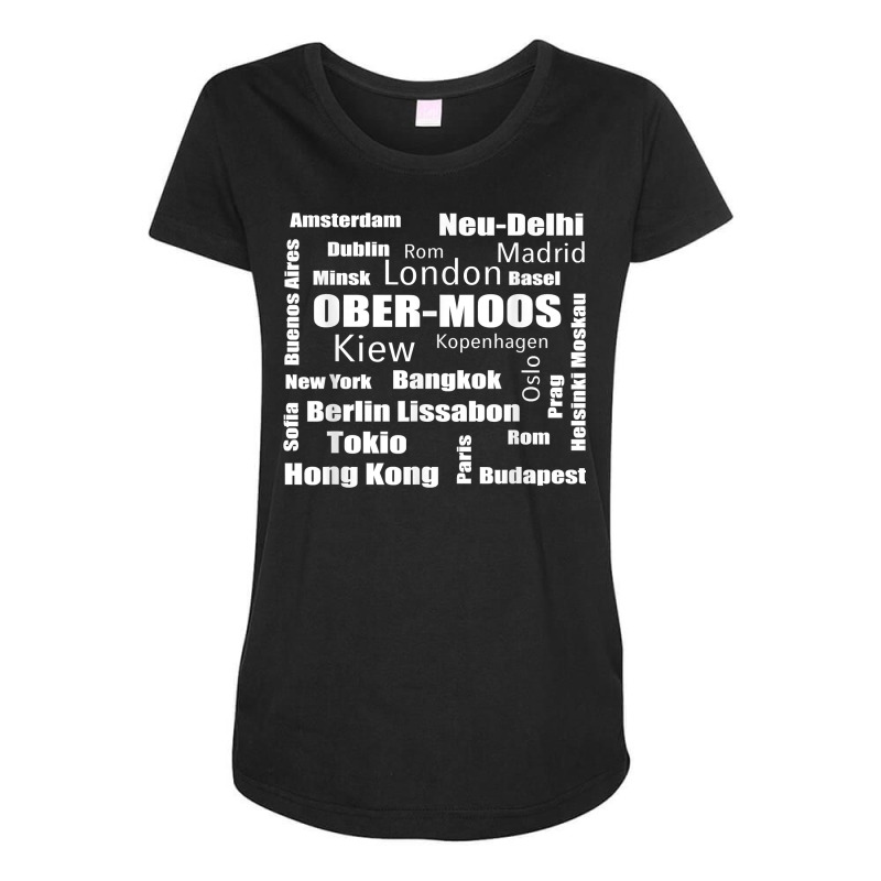 Ober Moos   New York   Ober Moos My Capital T Shirt Maternity Scoop Neck T-shirt by hyong5i4 | Artistshot