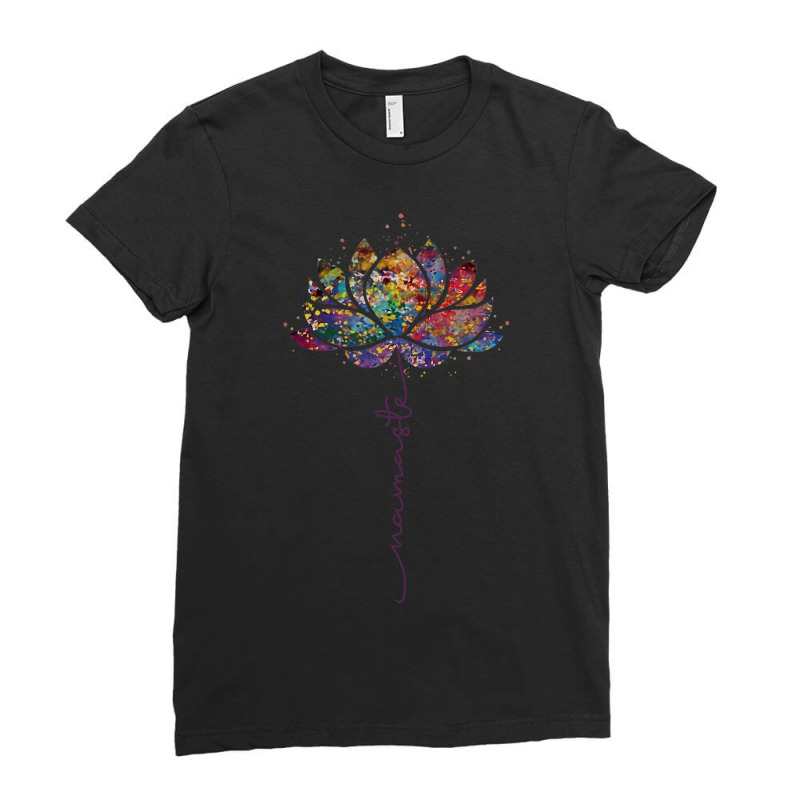 Limited Edition Lotus Flower Namaste Yoga Watercolor Meditation Zen Bo Ladies Fitted T-Shirt by behindcedar22 | Artistshot