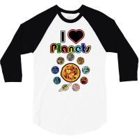 Electric Solar System I Love Quote Girl 3/4 Sleeve Shirt | Artistshot