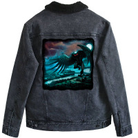 Mothman In Humor Boy Unisex Sherpa-lined Denim Jacket | Artistshot