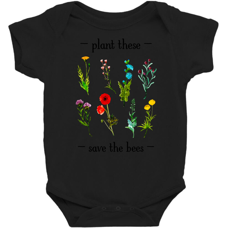 Hot Trend Plant These Save The Bees (watercolor Wildflowers) Baby Bodysuit by Jankonen637 | Artistshot