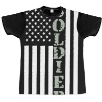 American Usa Flag Soldier For Veterans Graphic T-shirt | Artistshot