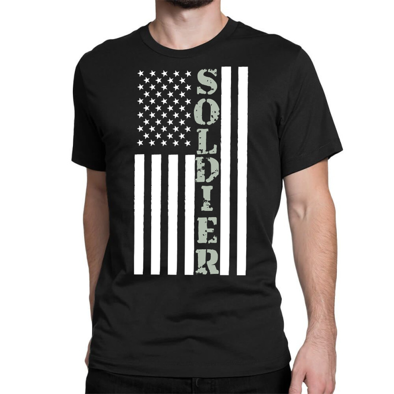 American Usa Flag Soldier For Veterans Classic T-shirt by fencevaudeville14 | Artistshot