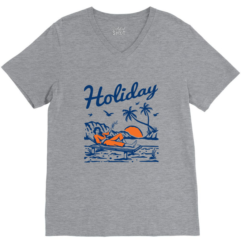 Holiday At The Beach V-Neck Tee by Claire J Tinsley | Artistshot