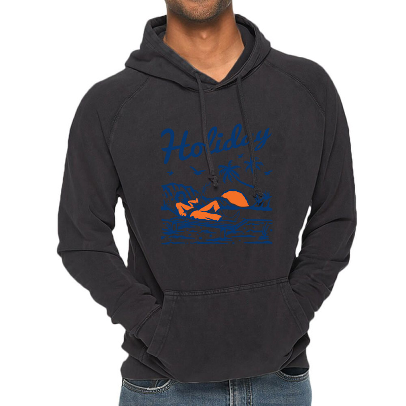 Holiday At The Beach Vintage Hoodie by Claire J Tinsley | Artistshot