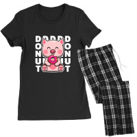 Best Retro Pig Eating Donut Anime Kawaii Reasons Love Girls Boys Women's Pajamas Set | Artistshot