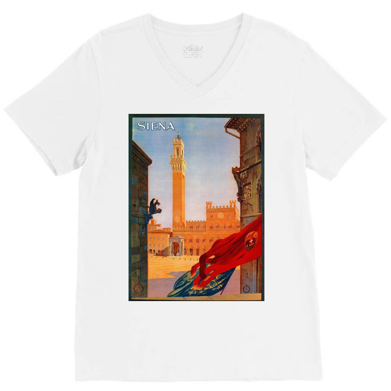 Vintage Siena Italian V-Neck Tee by stevewoodard | Artistshot