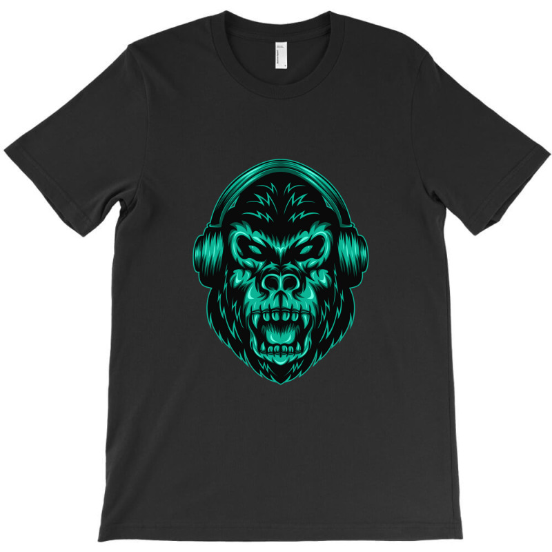 Gorillaheadphone T-shirt | Artistshot