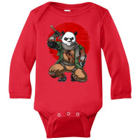 Panda Bear Ninja Samurai Warrior Funny Kung Fu Animal Kids Long Sleeve Baby Bodysuit | Artistshot