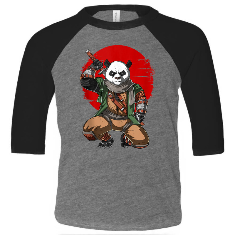 Panda Bear Ninja Samurai Warrior Funny Kung Fu Animal Kids Toddler 3/4 Sleeve Tee by Laura K | Artistshot