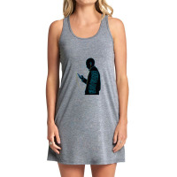 A Man With Earphone Silhouette Contra Costa California Tank Dress | Artistshot