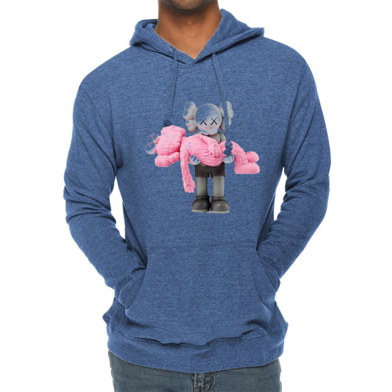 'kaws' Helping Pink Lightweight Hoodie | Artistshot