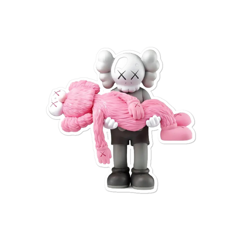 'kaws' Helping Pink Sticker | Artistshot