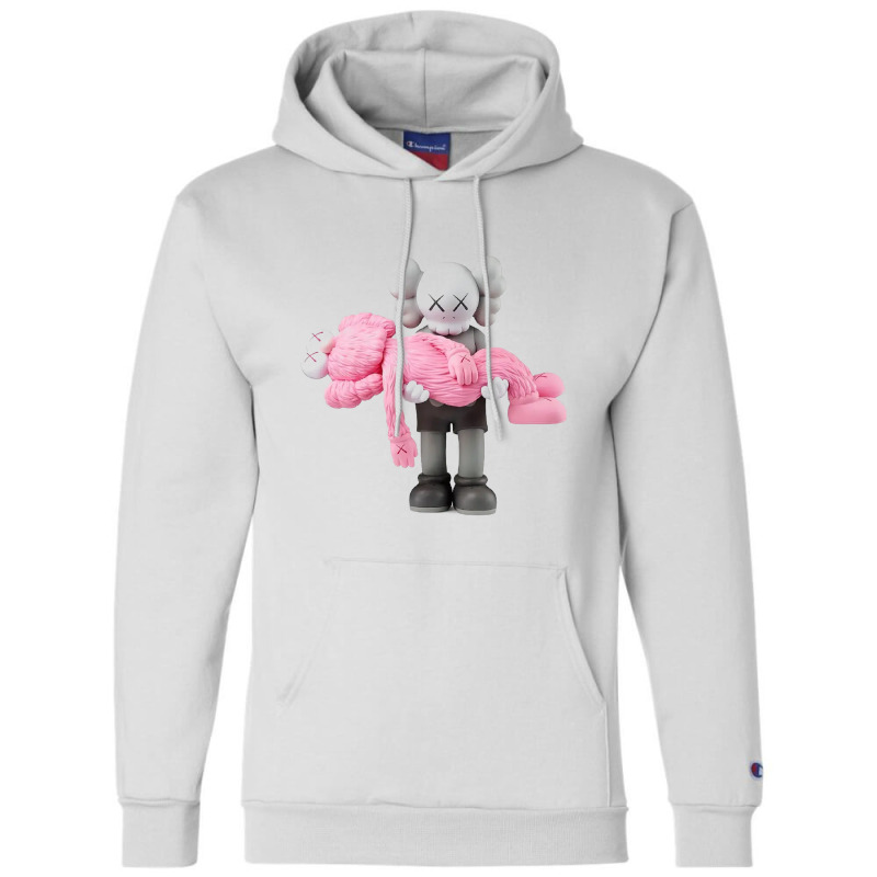 'kaws' Helping Pink Champion Hoodie | Artistshot