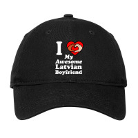 I Love My Latvian Boyfriend Interracial Matching Couples Adjustable Cap | Artistshot