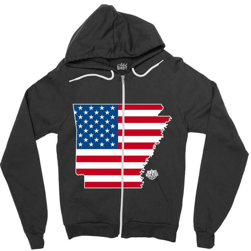 Arkansas Made In The Usa Zipper Hoodie by ternacanuda | Artistshot