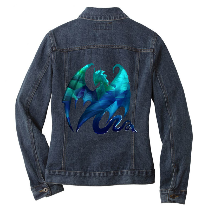 Fractal Dragon Ladies Denim Jacket by damagegerms19 | Artistshot