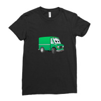 Green Mini Van Cartoon Ladies Fitted T-shirt | Artistshot