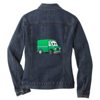 Green Mini Van Cartoon Ladies Denim Jacket | Artistshot